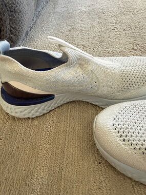 Nike light blue epicreact Knit Slip-On Sneakers with Blue Accents